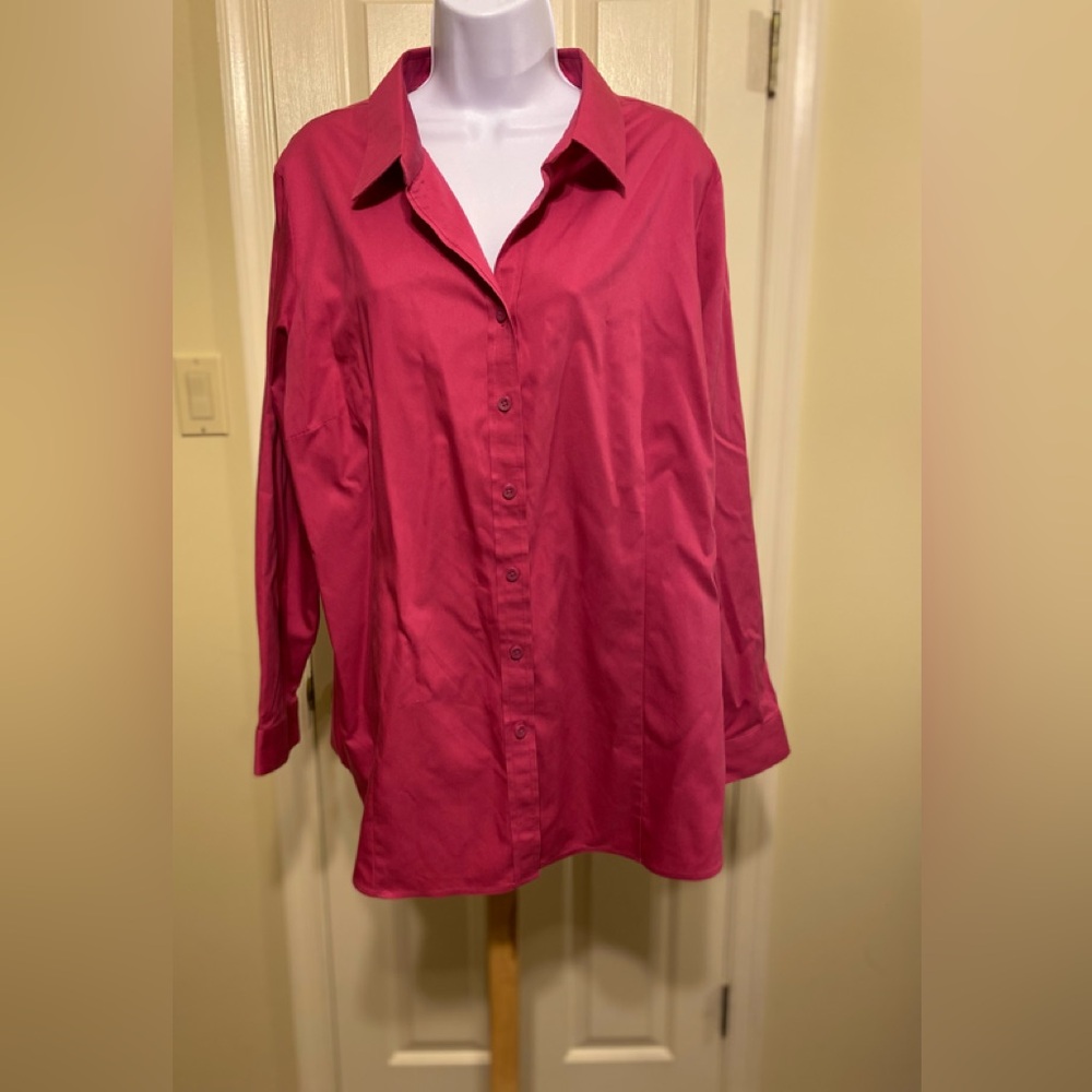 NWT Caldwell Creek - Women's Fuchsia Button-Down Shirt, Size: XXL